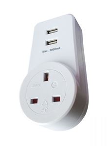 Picture of 13A PLUG IN ADAPTOR C/W 2 USB OUTLETS