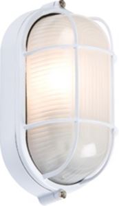 Picture of White 60watt ES Bulkhead c/w Guard
WHITE 60W ES BULKHEAD C/W GUARD