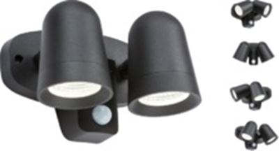 Picture of BLACK SECURITY LIGHT 2 X 9W LED C/W SENSOR
MANUAL OVERRIDE  Knightsbridge