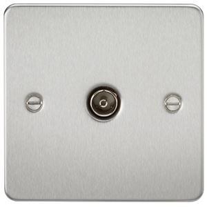 Picture of 1 GANG COAX OUTLET  FLAT PLATE
BRUSHED CHROME