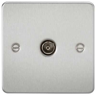 Picture of 1 GANG COAX OUTLET  FLAT PLATE
BRUSHED CHROME