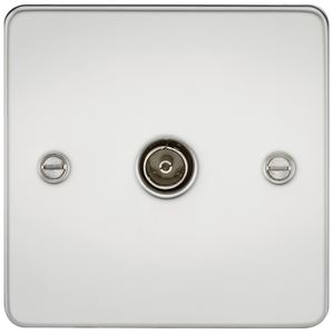 Picture of 1 GANG COAX OUTLET  FLAT PLATE
POLISHED CHROME