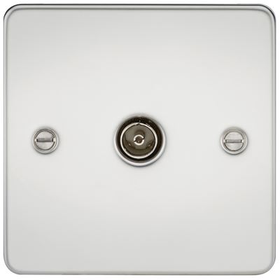 Picture of 1 GANG COAX OUTLET  FLAT PLATE
POLISHED CHROME