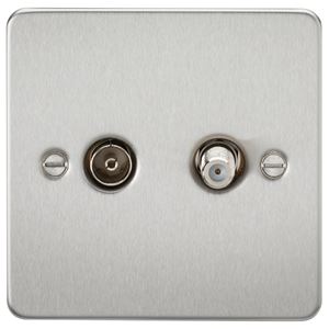 Picture of 1 GANG COAX/SATELLITE  FLAT PLATE
BRUSHED CHROME