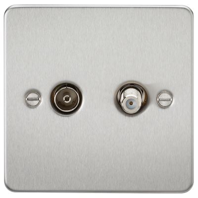 Picture of 1 GANG COAX/SATELLITE  FLAT PLATE
BRUSHED CHROME