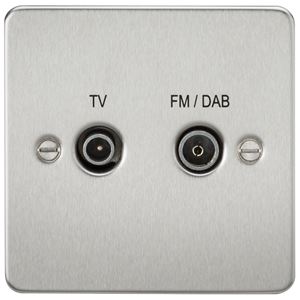 Picture of 1 GANG TV/FM DAB  FLAT PLATE
BRUSHED CHROME