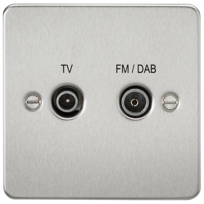 Picture of 1 GANG TV/FM DAB  FLAT PLATE
BRUSHED CHROME