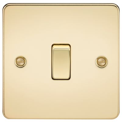 Picture of 1GANG 2WAY  SWITCH  FLAT PLATE
POLISHED BRASS