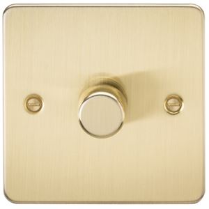Picture of 1GANG 2WAY  DIMMER FLAT PLATE
10-200W/LED 5-150W BRUSHED BRASS
