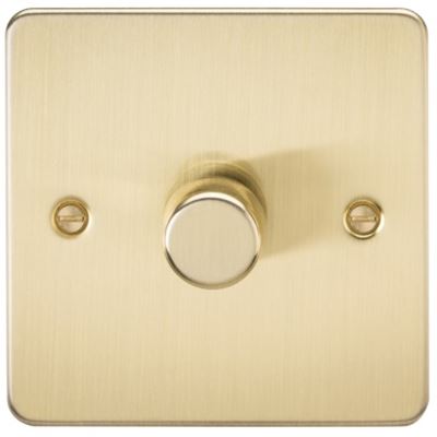 Picture of 1GANG 2WAY  DIMMER FLAT PLATE
10-200W/LED 5-150W BRUSHED BRASS