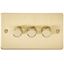 Picture of 3GANG 2WAY  DIMMER FLAT PLATE
10-200W/LED 5-150W BRUSHED BRASS