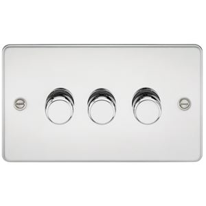 Picture of 3GANG 2WAY  DIMMER FLAT PLATE
10-200W/LED 5-150W POLISHED CHROME