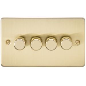 Picture of 4GANG 2WAY  DIMMER   FLAT PLATE
10-200W/LED 5-150W BRUSHED BRASS