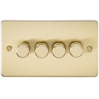 Picture of 4GANG 2WAY  DIMMER   FLAT PLATE
10-200W/LED 5-150W BRUSHED BRASS
