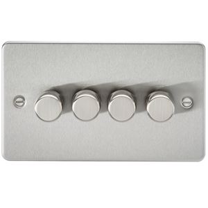 Picture of 4GANG 2WAY  DIMMER   FLAT PLATE
10-200W/LED 5-150W BRUSHED CHROME