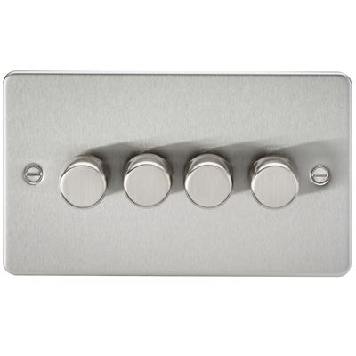 Picture of 4GANG 2WAY  DIMMER   FLAT PLATE
10-200W/LED 5-150W BRUSHED CHROME