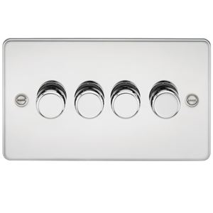 Picture of 4GANG 2WAY  DIMMER   FLAT PLATE
10-200W/LED 5-150W POLISHED CHROME