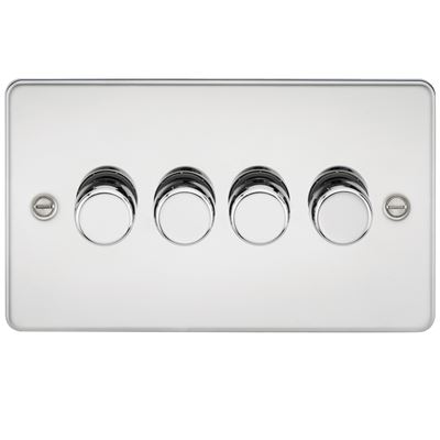 Picture of 4GANG 2WAY  DIMMER   FLAT PLATE
10-200W/LED 5-150W POLISHED CHROME