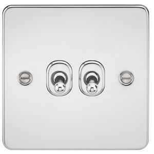 Picture of 2GANG 2WAY  TOGGLE SWITCH  FLAT PLATE
POLISHED CHROME