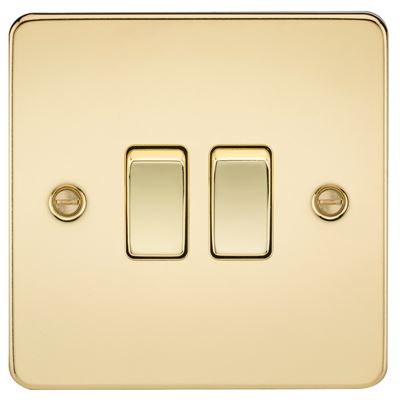 Picture of 2GANG 2WAY  SWITCH FLAT PLATE
POLISHED CHROME