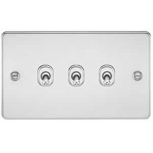 Picture of 3GANG 2WAY  TOGGLE SWITCH  FLAT PLATE
POLISHED CHROME