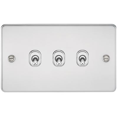 Picture of 3GANG 2WAY  TOGGLE SWITCH  FLAT PLATE
POLISHED CHROME