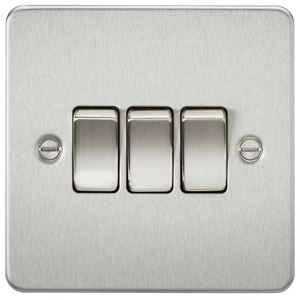 Picture of 3GANG 2WAY  SWITCH  FLAT PLATE
BRUSHED CHROME