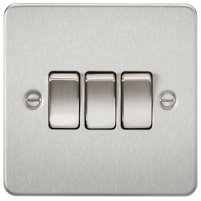 Picture of 3GANG 2WAY  SWITCH  FLAT PLATE
BRUSHED CHROME