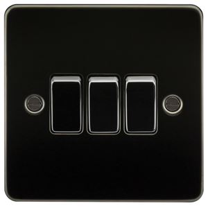 Picture of 3GANG 2WAY  SWITCH  FLAT PLATE
GUNMETAL