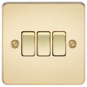 Picture of 3GANG 2WAY  SWITCH  FLAT PLATE
POLISHED BRASS