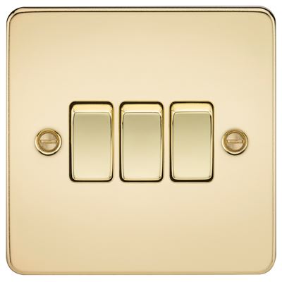 Picture of 3GANG 2WAY  SWITCH  FLAT PLATE
POLISHED BRASS
