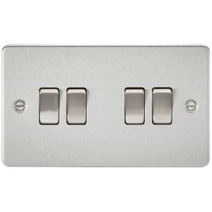 Picture of 4GANG 2WAY  SWITCH FLAT PLATE
BRUSHED CHROME