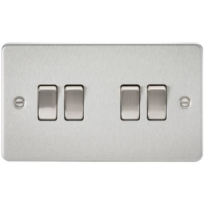 Picture of 4GANG 2WAY  SWITCH FLAT PLATE
BRUSHED CHROME
