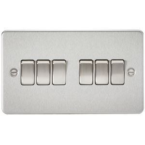 Picture of 6GANG 2WAY  SWITCH  FLAT PLATE
BRUSHED CHROME