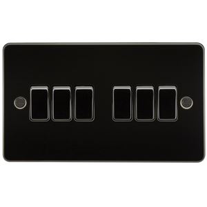 Picture of 6GANG 2WAY  SWITCH  FLAT PLATE
GUNMETAL