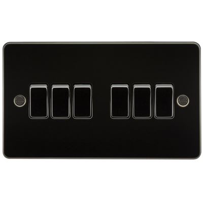 Picture of 6GANG 2WAY  SWITCH  FLAT PLATE
GUNMETAL