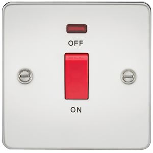 Picture of 45A DP  SWITCH  C/W NEON FLAT PLATE
1 GANG POLISHED CHROME