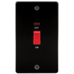 Picture of 45A DP  SWITCH  C/W NEON FLAT PLATE
2 GANG GUNMETAL