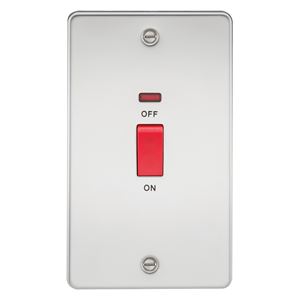 Picture of 45A DP  SWITCH  C/W NEON FLAT PLATE
2 GANG POLISHED CHROME