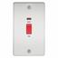 Picture of 45A DP  SWITCH  C/W NEON FLAT PLATE
2 GANG POLISHED CHROME