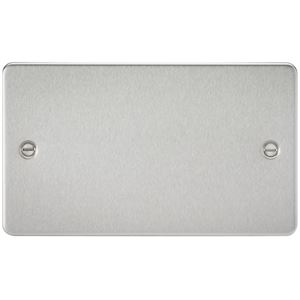 Picture of 2 GANG BLANK PLATE  FLAT PLATE
BRUSHED CHROME