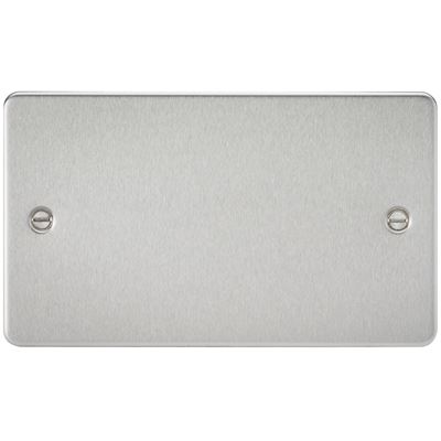 Picture of 2 GANG BLANK PLATE  FLAT PLATE
BRUSHED CHROME