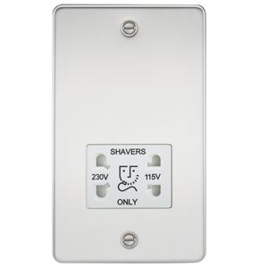 Picture of 115V/230V SHAVER SOCKET  PLATE
WHITE  INSERT POLISHED