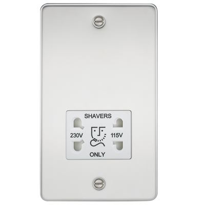 Picture of 115V/230V SHAVER SOCKET  PLATE
WHITE  INSERT POLISHED