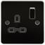 Picture of 1 GANG SWITCHED SOCKET FLAT PLATE
BLACK  INSERT GUNMETAL