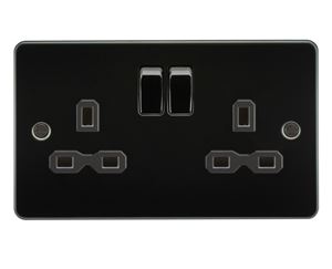 Picture of 2 GANG SOCKET FLAT PLATE
BLACK  INSERT GUNMETAL