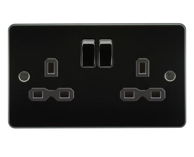 Picture of 2 GANG SOCKET FLAT PLATE
BLACK  INSERT GUNMETAL