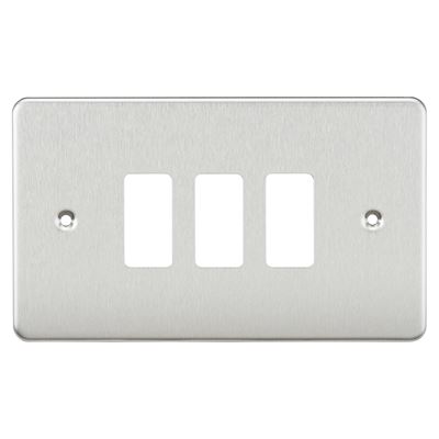 Picture of 3 GANG GRID PLATE
3 GANG SWITCH PLATE  BRUSHED CHROME