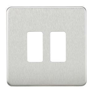 Picture of 1 GANG PLATE 2 MOD BRUSHED CHROME GRID PLATE
SWITCH PLATE KNIGHTSBRIDGE