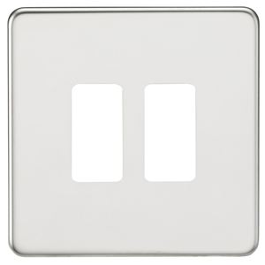 Picture of 1 GANG PLATE 2 MOD POLISHED CHROME GRID PLATE
SWITCH PLATE KNIGHTSBRIDGE